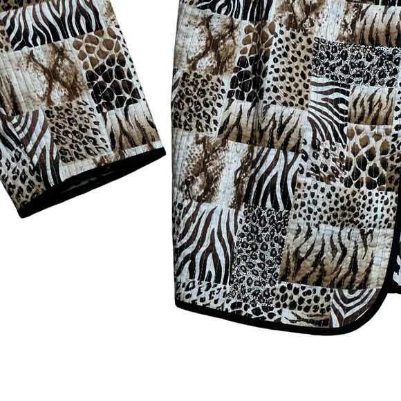 VTG Quilted Jacket Animal Print Reversible Size Small Lightweight Alfred Dunner - Picture 6 of 9